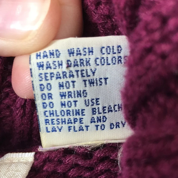 Pasta Vintage Maroon Chunky Knit Turtleneck Sweater Womens Medium Diamond Floral - Picture 6 of 12